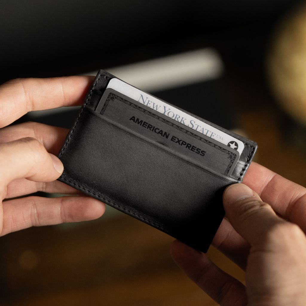 Leather Card Holder | Distressed Grey - Image 5