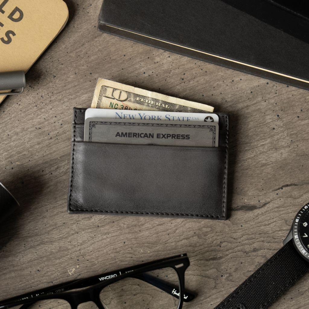 Leather Card Holder | Distressed Grey - Image 7