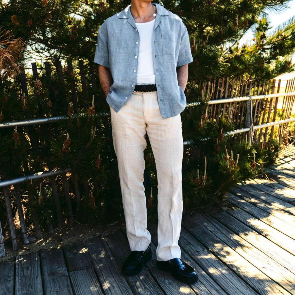 Linen Camp Shirt | Light Blue - Image 8