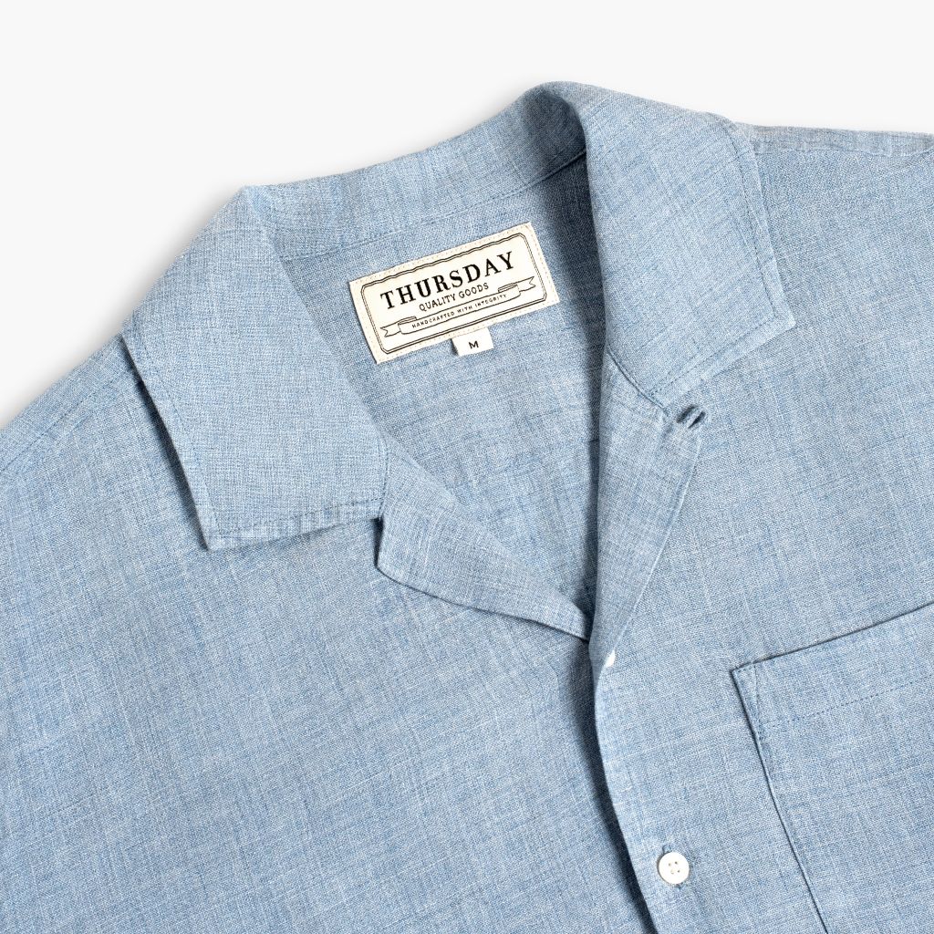 Linen Camp Shirt | Light Blue - Image 4