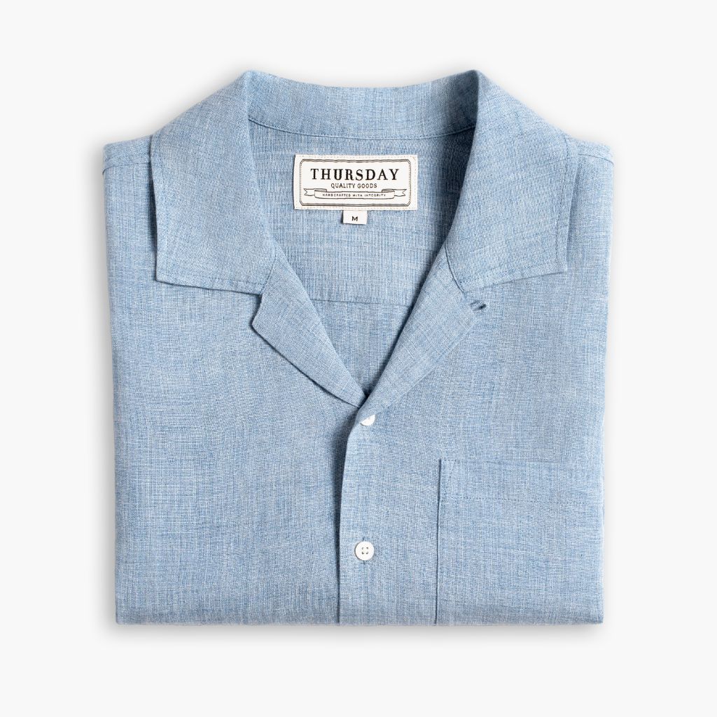 Linen Camp Shirt | Light Blue - Image 3