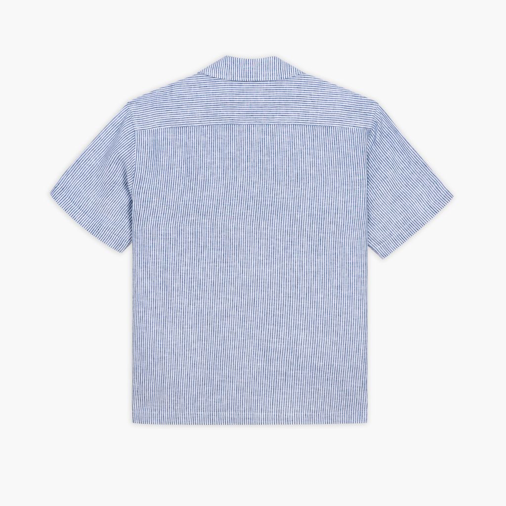 Linen Camp Shirt | White & Indigo - Image 2