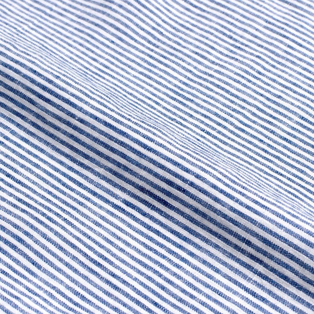 Linen Camp Shirt | White & Indigo - Image 5