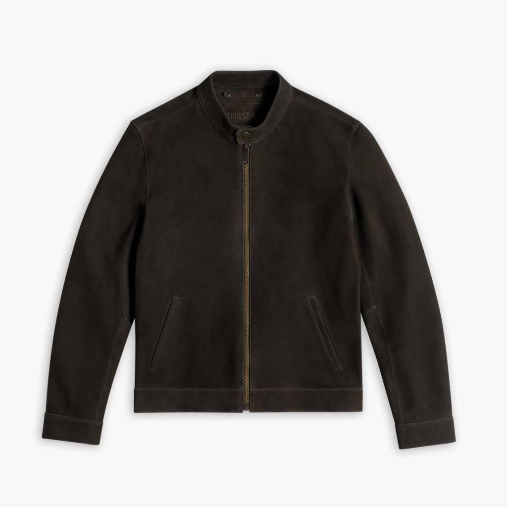Racer Jacket | Dark Olive Suede - Image 4