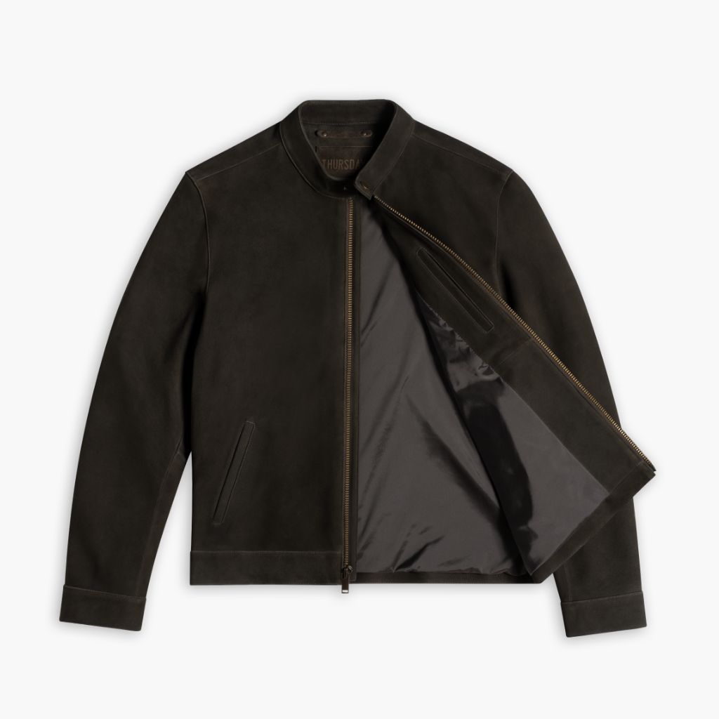 Racer Jacket | Dark Olive Suede - Image 5