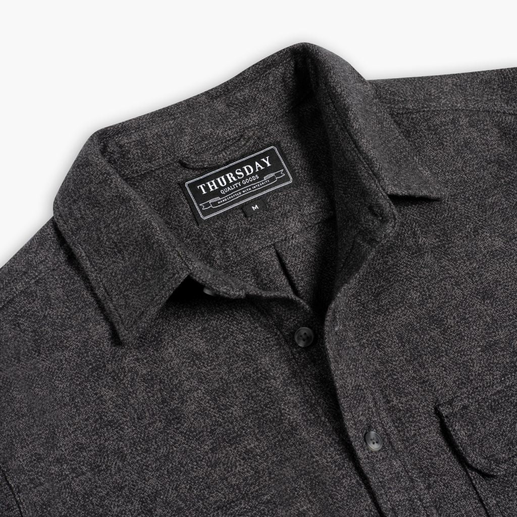 Summit Flannel Shirt | Black Herringbone - Image 4