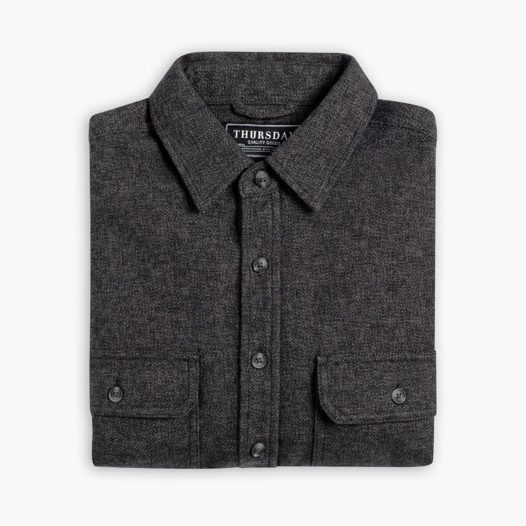 Summit Flannel Shirt | Black Herringbone - Image 3