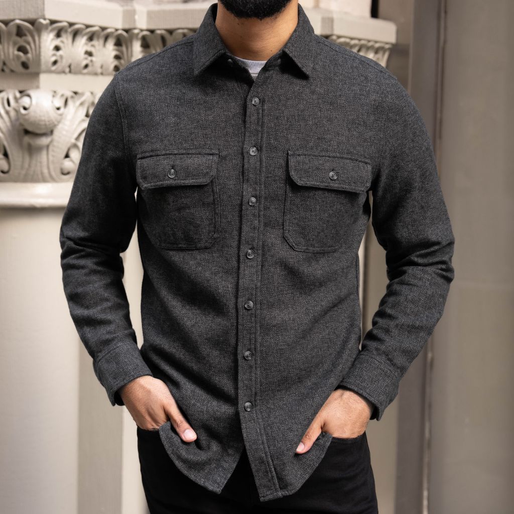 Summit Flannel Shirt | Black Herringbone - Image 6