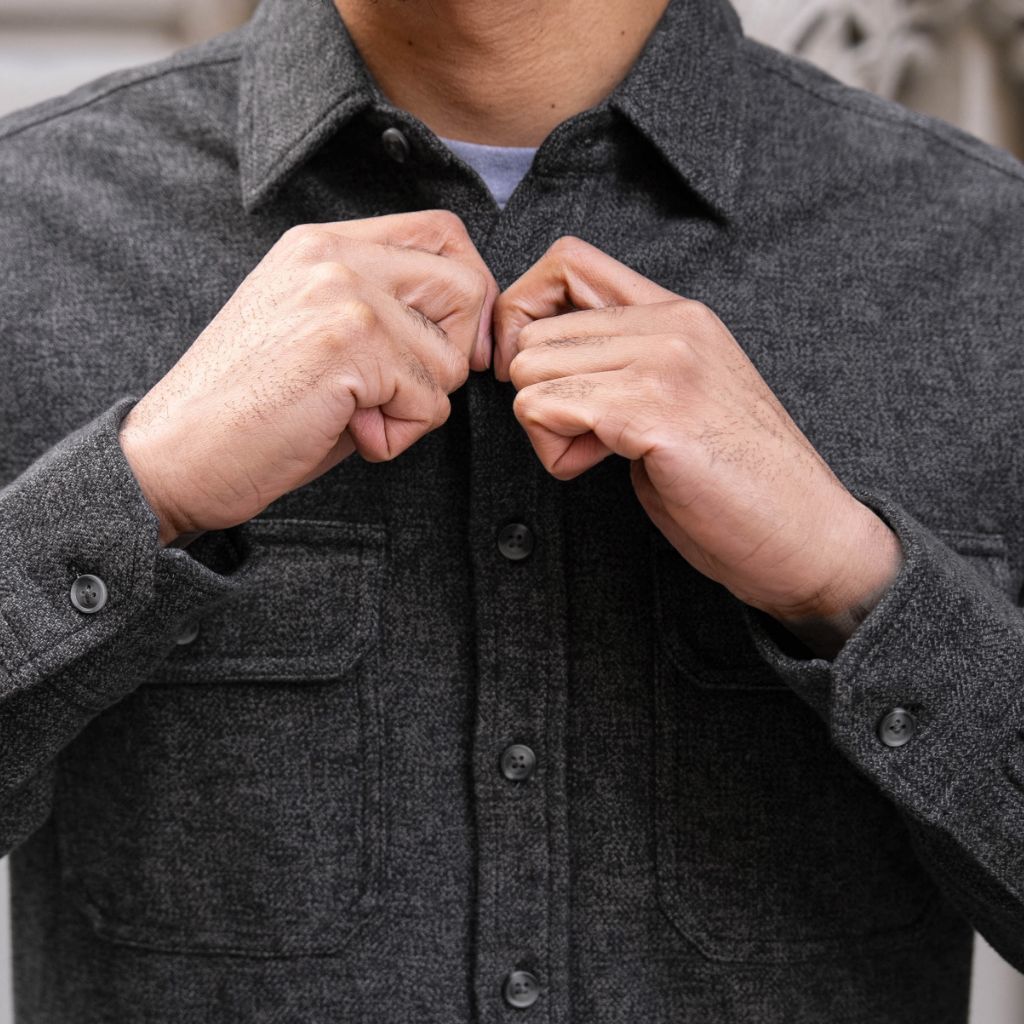 Summit Flannel Shirt | Black Herringbone - Image 7