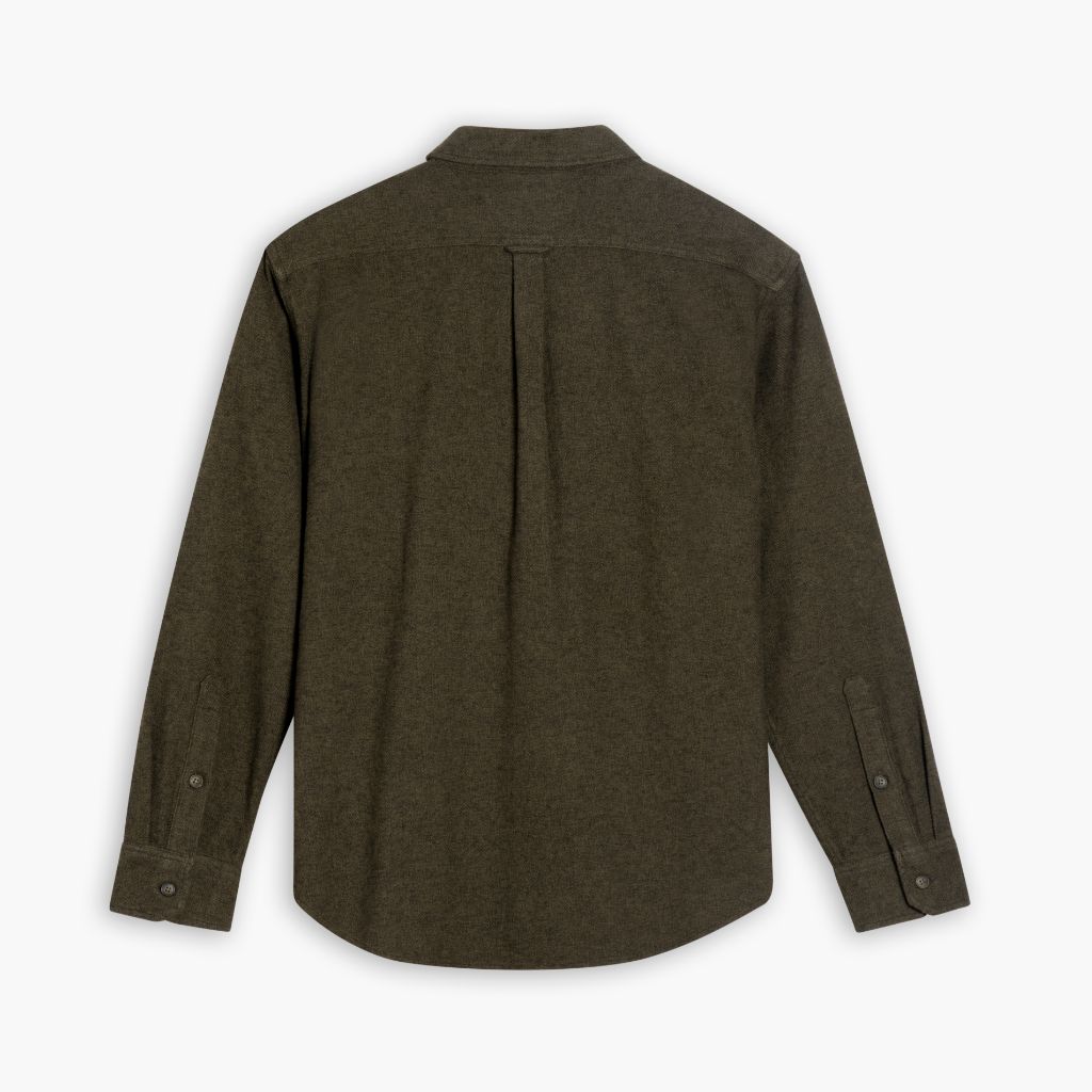 Summit Flannel Shirt | Olive Herringbone - Image 2