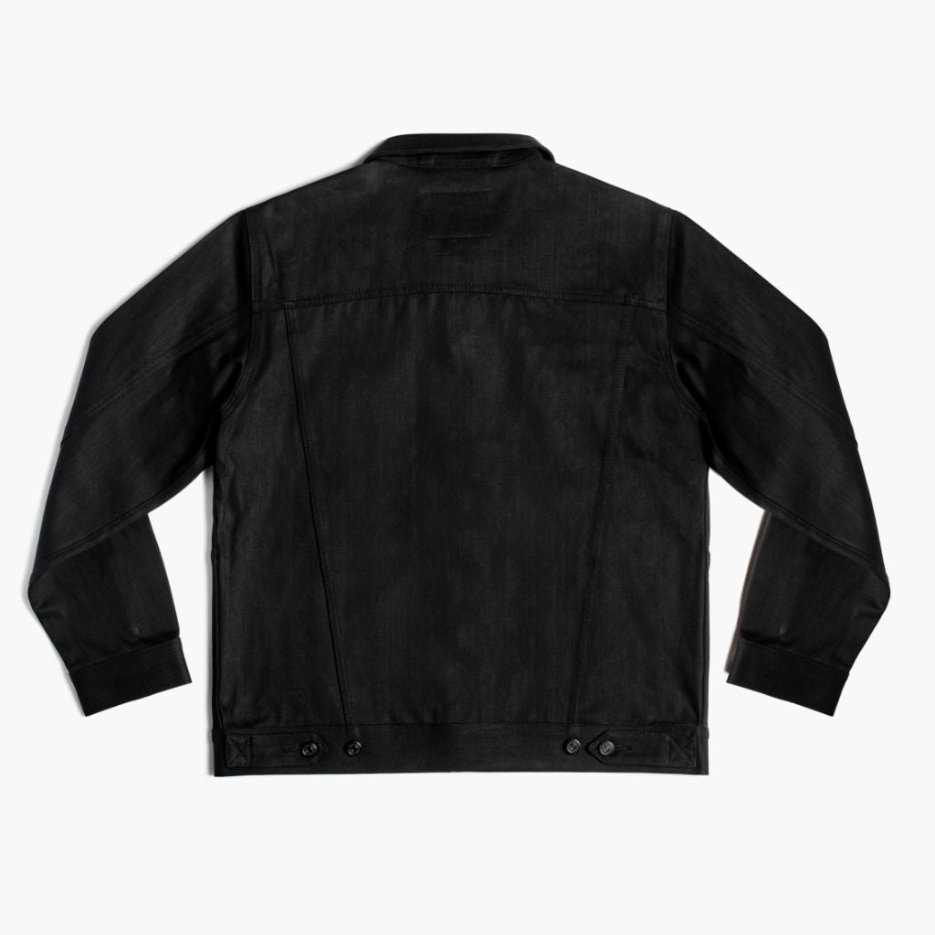 Selvedge Denim Trucker Jacket | Black - Image 6