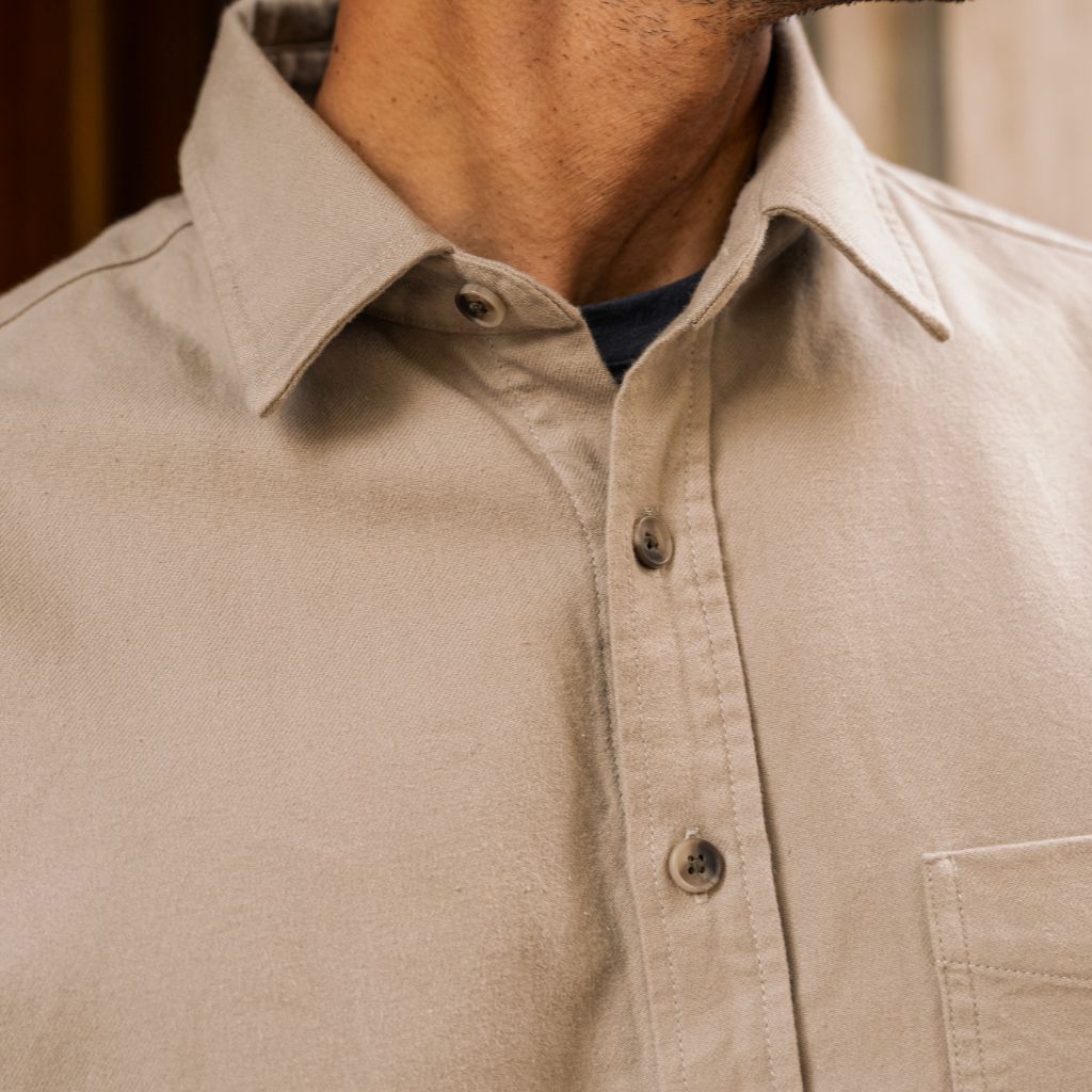 Solid Shirt | Taupe - Image 7